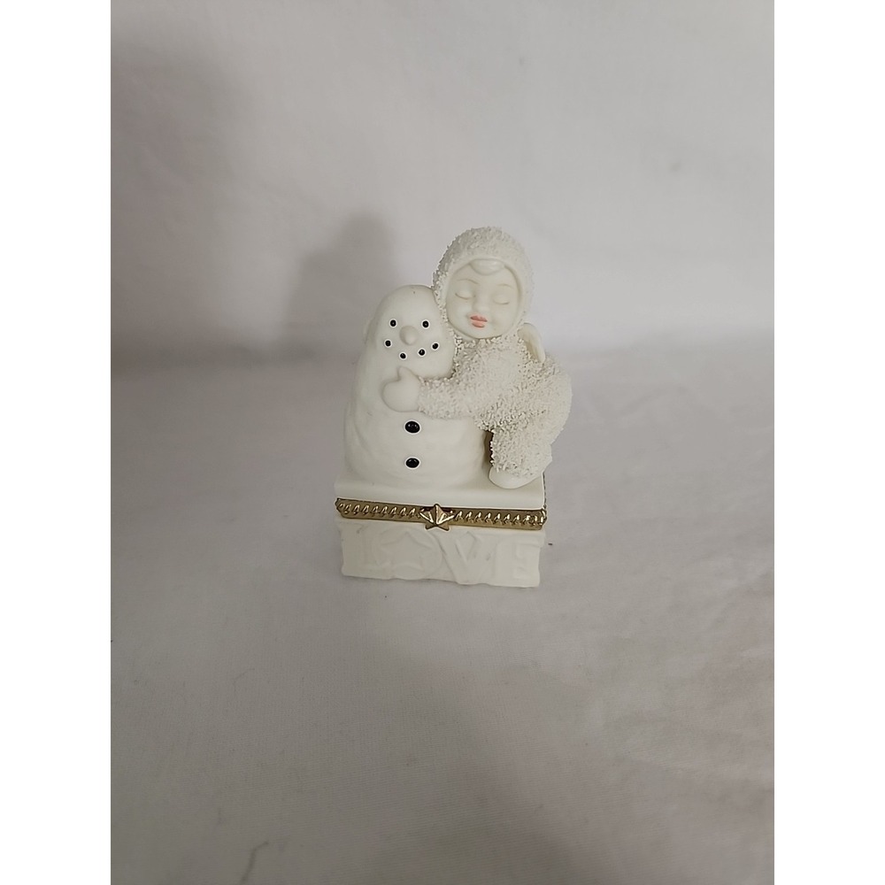Dept 56 Snowbabies I Love You Porcelain Bisque Box – Collectible Figurine w Box